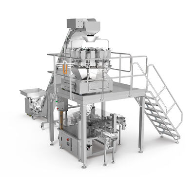 Máquina automática de llenado de latas de plástico y pesaje de cecina automática de alta velocidad para bocadillos de carne seca, cerdo, pollo